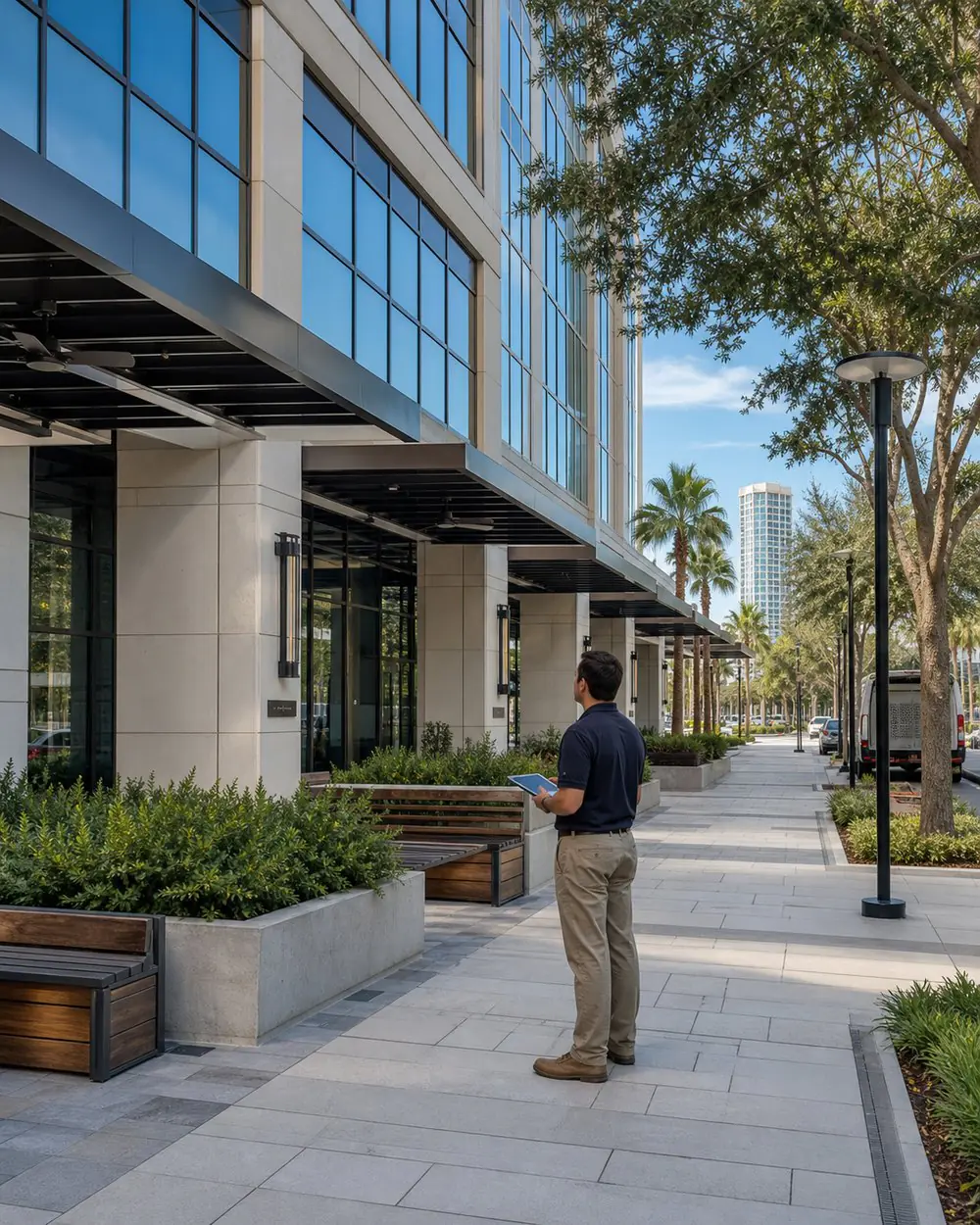 Illustrative scene: Commercial and residential properties across the Tampa Bay area